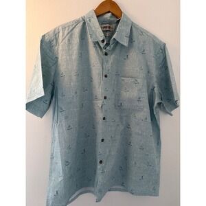 Campia Moda Men's 100% Cotton Size XL Button Down Camp Shirt Sailboat Summer